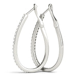14K White Gold Lab Diamond Hoop Earrings