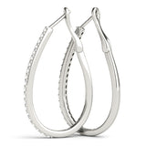 14K White Gold Lab Diamond Hoop Earrings
