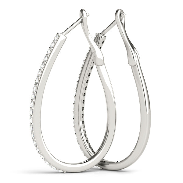 14K White Gold Lab Diamond Hoop Earrings
