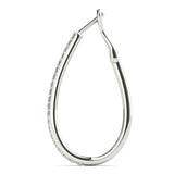 14K White Gold Lab Diamond Hoop Earrings