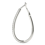 18K White Gold Diamond Hoop Earrings