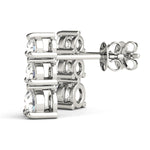 18K White Gold Lab Diamond 3-Stone Earrings