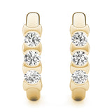 14K Yellow Gold Lab Diamond Trio Earrings