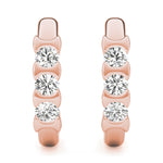 18K Rose Gold Lab Diamond 3-Stone Earrings