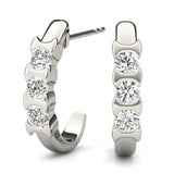 Lab Diamond 3-Stone Round Earring Pair
