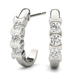 14K White Gold Lab Diamond Trio Earrings