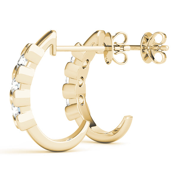 14K Yellow Gold Lab Diamond Trio Earrings