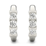 14K White Gold Lab Diamond Trio Earrings