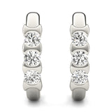 14K White Gold Lab Diamond Trio Earrings