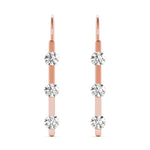 18K Rose Gold Lab Diamond Trio Earrings