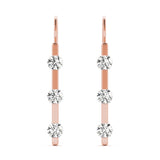 18K Rose Gold Lab Diamond Trio Earrings