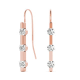 18K Rose Gold Lab Diamond Trio Earrings