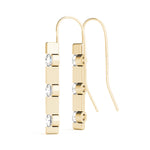 14K Yellow Gold Lab Diamond 3-Stone Earrings
