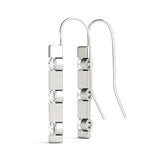 14K White Gold Lab Diamond 3-Stone Earrings