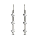 14K White Gold Lab Diamond 3-Stone Earrings