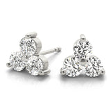 18K White Gold Lab Diamond 3-Stone Earrings