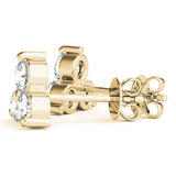 14K Yellow Gold Lab Diamond 3-Stone Earrings