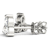 18K White Gold Lab Diamond 3-Stone Earrings