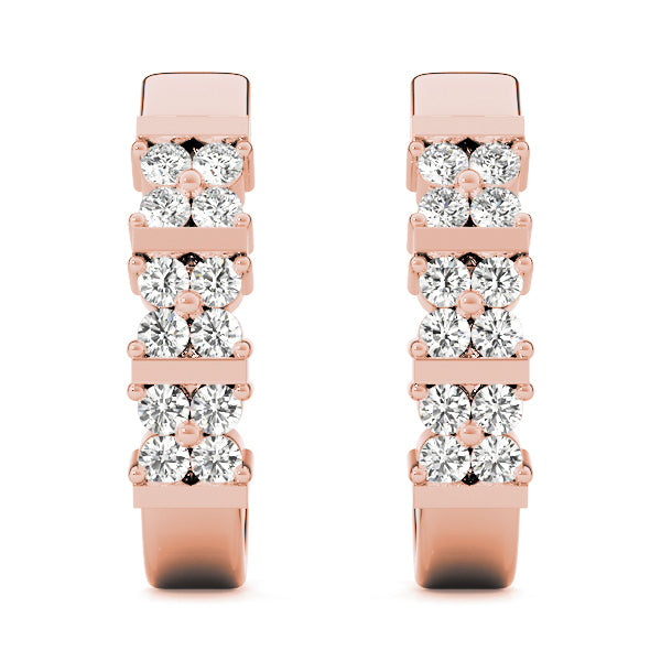Rose Gold Lab Diamond J-Hoop Earrings 0.24ctw
