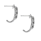 18K White Gold Lab Diamond J-Hoop Earrings