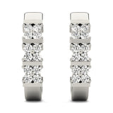 14K White Gold Lab Diamond Hoop Earrings