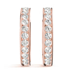 18K Rose Gold Lab Diamond Hoop Earrings