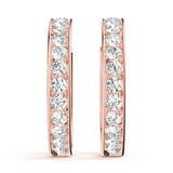 18K Rose Gold Lab Diamond Hoop Earrings