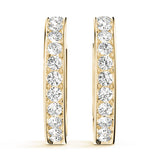 18K Yellow Gold Lab Diamond Hoop Earrings