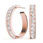 18K Rose Gold Lab Diamond Hoop Earrings