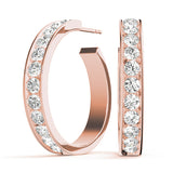 18K Rose Gold Lab Diamond Hoop Earrings