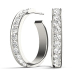 14K White Gold Lab Diamond Hoop Earrings