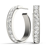 14K White Gold Lab Diamond Hoop Earrings