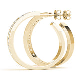 18K Yellow Gold Lab Diamond Hoop Earrings