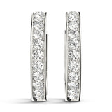 14K White Gold Lab Diamond Hoop Earrings