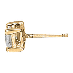 White Platinum 0.1CT Square Diamond Stud Earrings