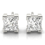 14K White Gold 0.1CT Square Diamond Stud Earrings