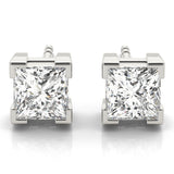 14K White Gold 0.1CT Square Diamond Stud Earrings