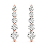 18K Rose Gold Lab Diamond Journey Earrings