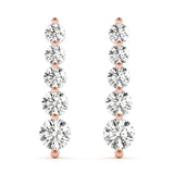18K Rose Gold Lab Diamond Journey Earrings