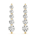 18K Yellow Gold Lab Diamond Journey Earrings