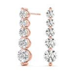 14K Rose Gold Lab Diamond Journey Earrings