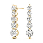 18K Yellow Gold Lab Diamond Journey Earrings