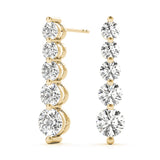 18K Yellow Gold Lab Diamond Journey Earrings