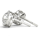 14K White Gold Round Diamond Halo Earrings