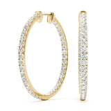 Yellow Gold Lab Diamond Hoop Earrings