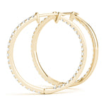 Yellow Gold Lab Diamond Hoop Earrings