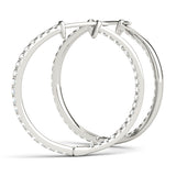 Platinum Lab Diamond Hoop Earrings