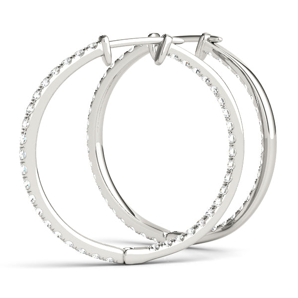 White Gold Lab Diamond Hoop Earrings