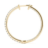 14K Yellow Gold Lab Diamond Hoop Earrings