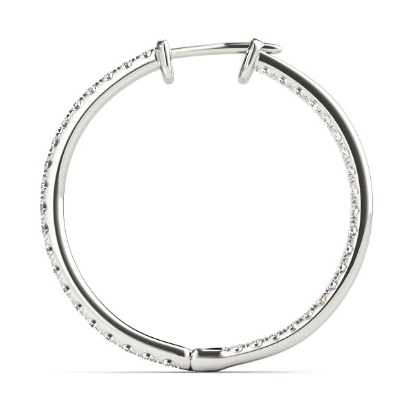 Platinum Lab Diamond Hoop Earrings